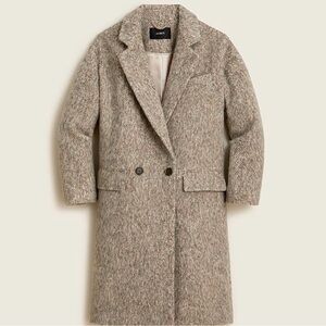 J crew brushed wool relaxed top coat mushroom on in size medium